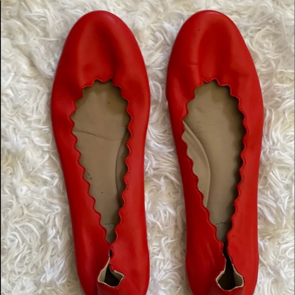Chloe Shoes - Chloe red leather ballerina